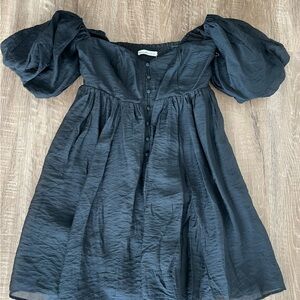 Abercrombie satin black mini dress